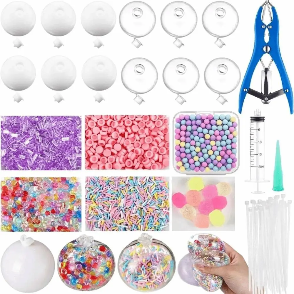 TPR DIY Ball Shell Kit Round Refillable DIY Stress Ball Making Kit Tear Resistant Soft Stress Ball Kit Kids Craft Projects