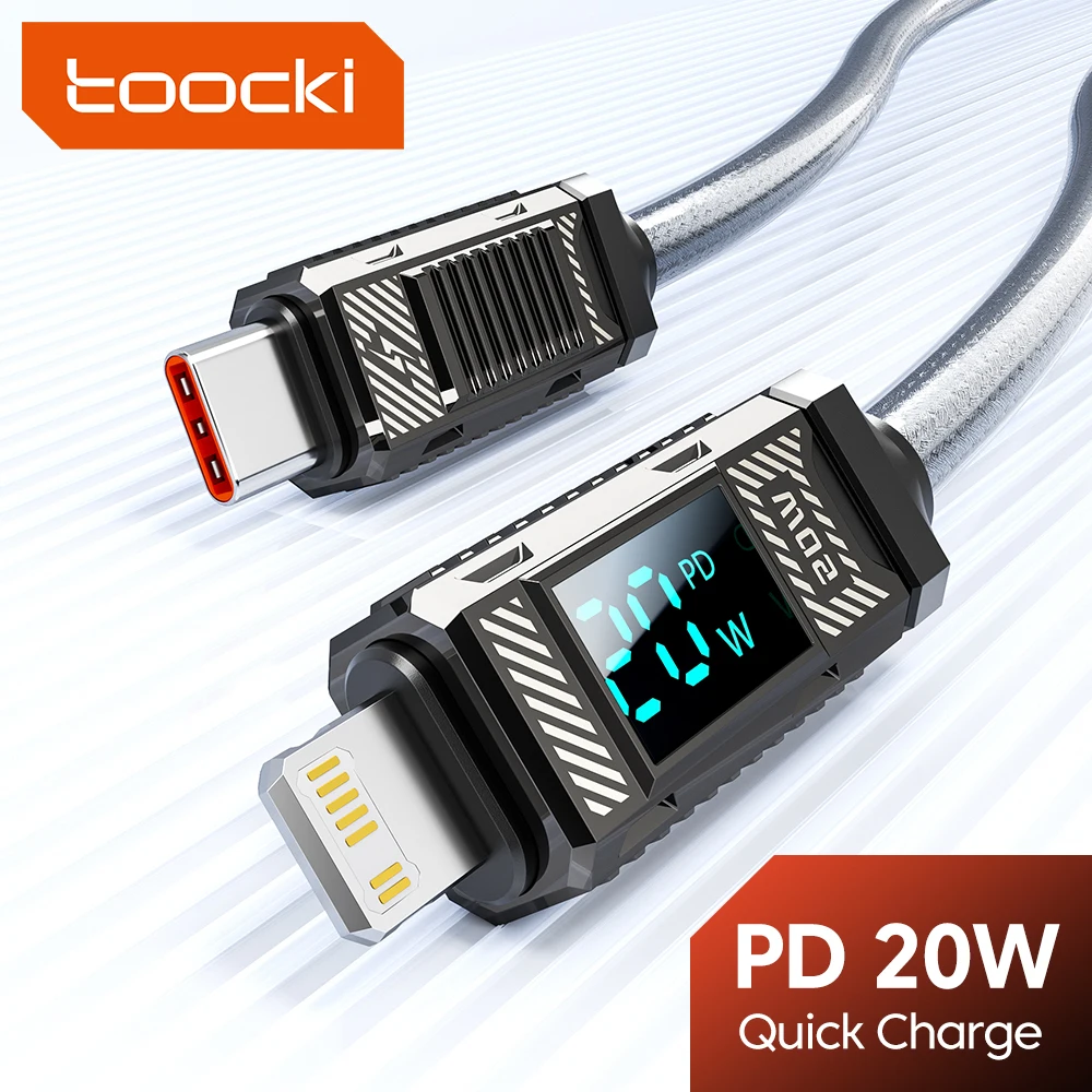 Toocki PD 20 W USB C Kabel für iPhone Schnellladung Digitalanzeige Typ C Kabel für iPhone 14 13 12 11 Pro Max X Airpods iPad Kabel