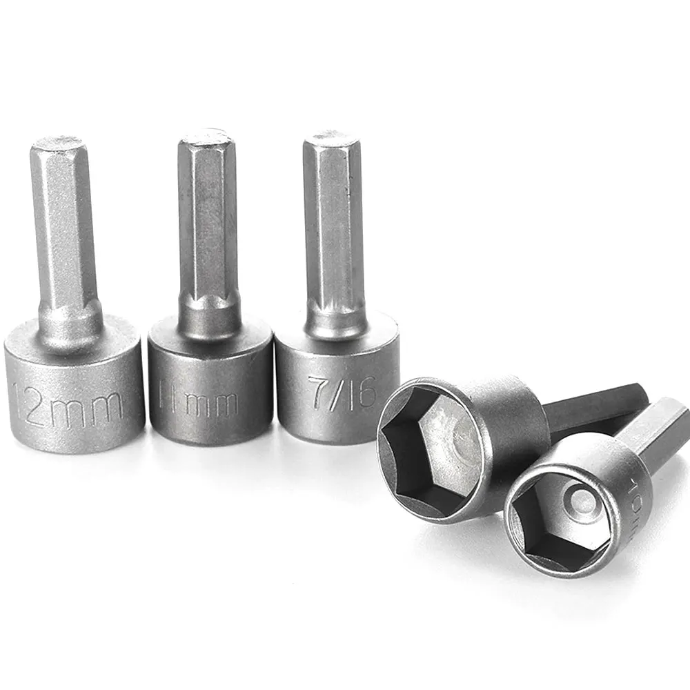 Binoax-Power Nut Driver Broca Soquete, Chave Parafuso, Nut Set Driver, adaptador de soquete, 1/4 \