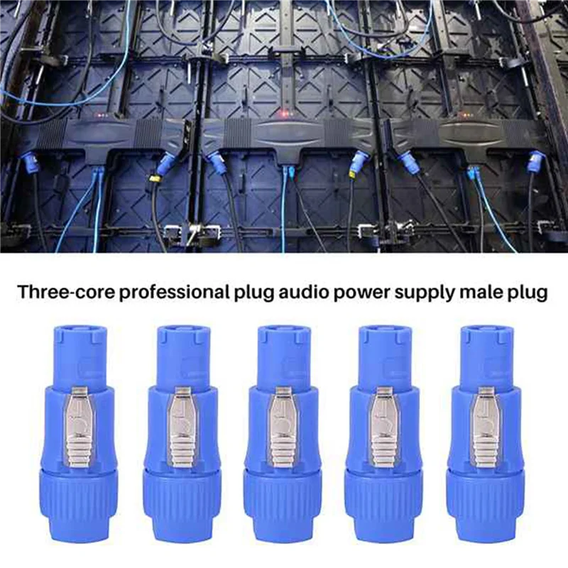 

100PCS NAC3FCA NAC3FCB Speakon Plug 3 Pin Male Powercon Connector 20A 250V AC Power Plug Connector Blue And Grey White