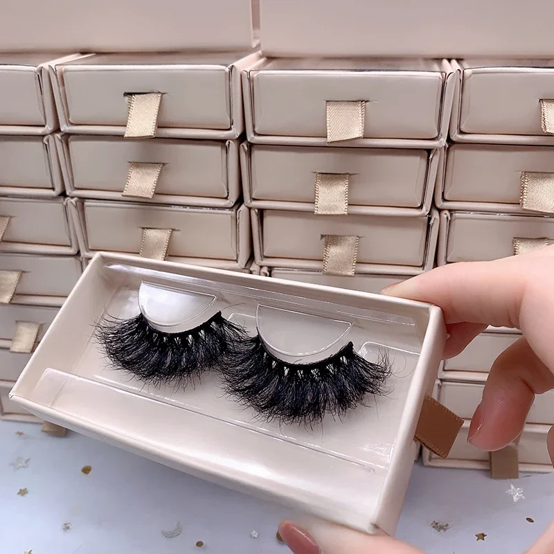 10pcs 3D 25mm fluffy real 100%full false fake strip mink eyelash lash vendor wholesale natural vendor handmade withcustomize box