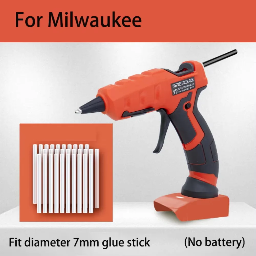 Hot Glue Gun for Milwaukee 18V Battery Cordless Hot Glue Gun With 7mm Glue Sticks for Arts&Crafts&DIY Electric Heat Repair Tool