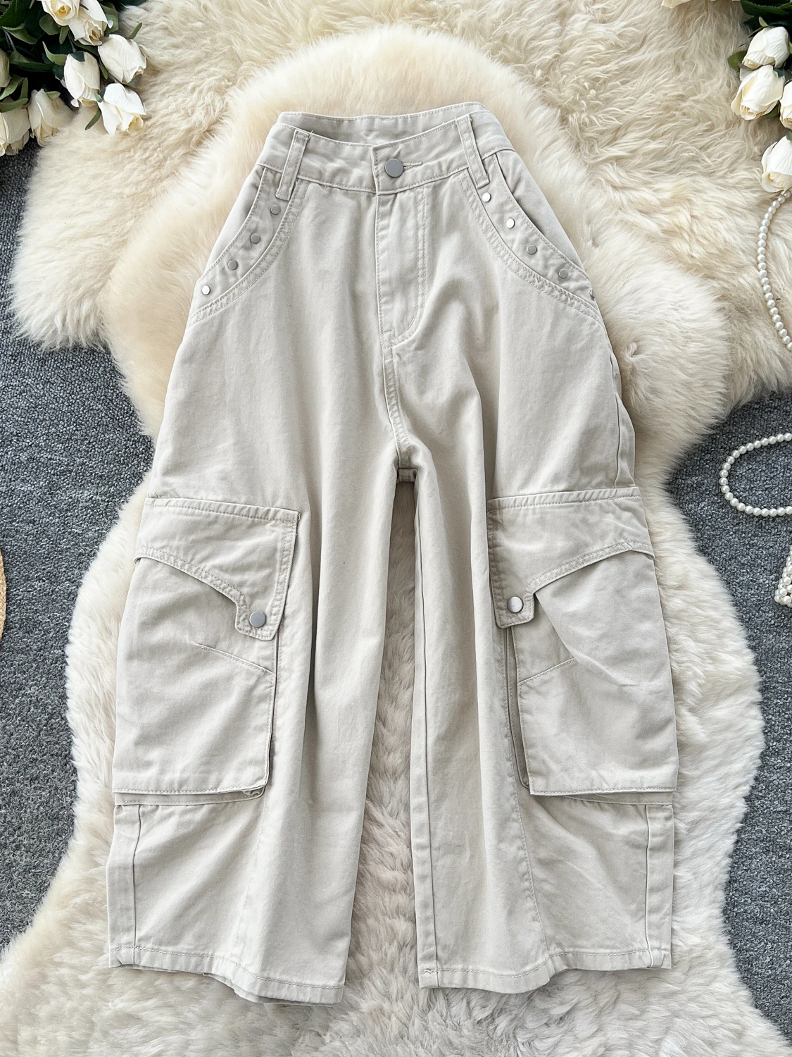 High Waist Wide Leg Jeans Women's Casual Loose Slimming Small Size Knife  Pants Autumn Season Commute Style Denim