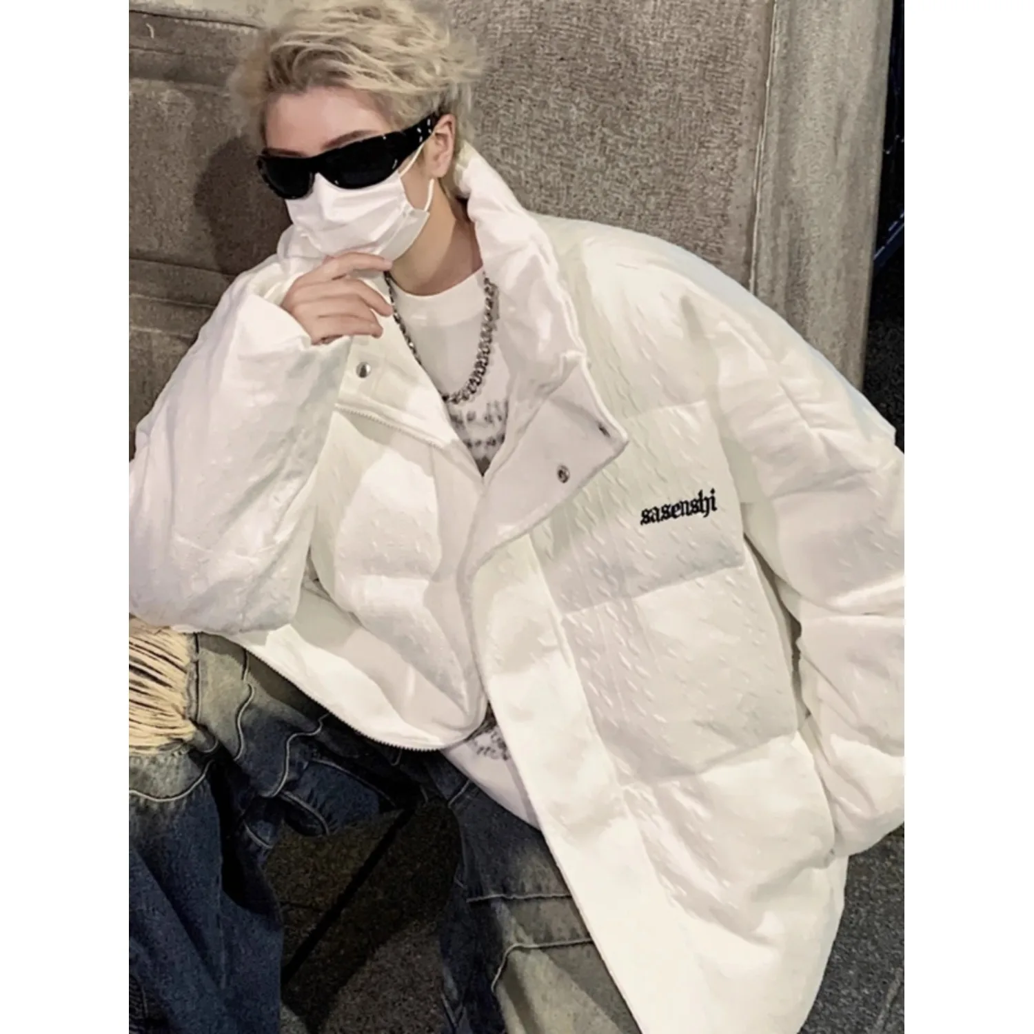 

Winter Thiened Cotton Jaet Men's Casual Spor Warm Stand Collar Polyester Fiber Stand Fit Cleanfit Sle Youth ular