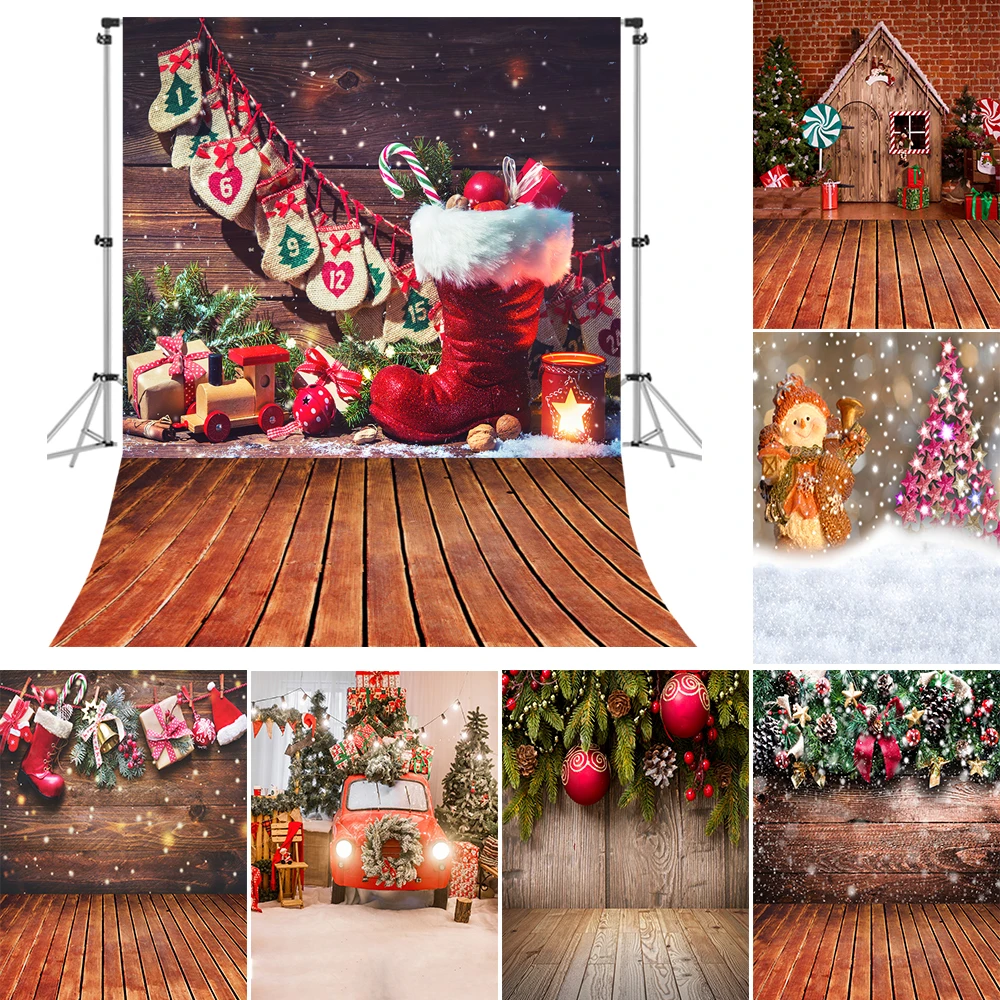 

Christmas Backdrop Tree Gift Family Party Decor Baby Portrait Background Photographic Kids Photocall Photo Studio