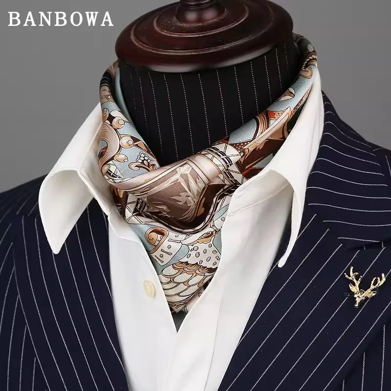 scarf for formal dress men Mens Dress Silk Scarf, Skinny Silk Scarf Men, Pure Silk Square Scarf, –  artworkcanvas main image 0
