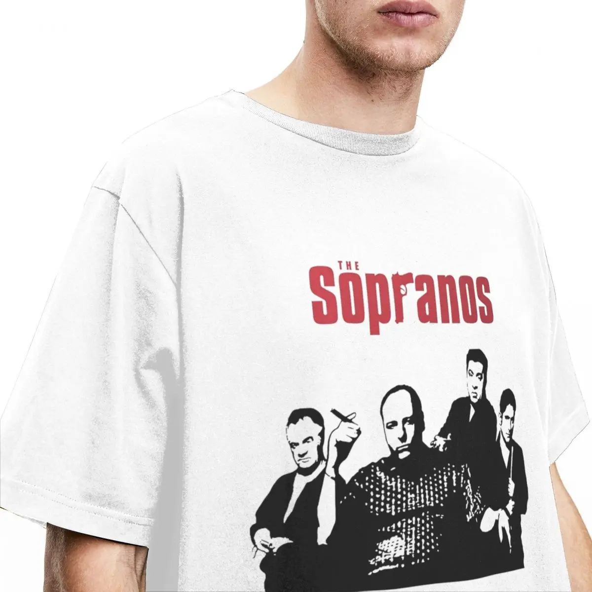 Men Women The Sopranos Shirt Merchandise Black Retro Pure Cotton Tops T-shirt Leisure Tees Adult