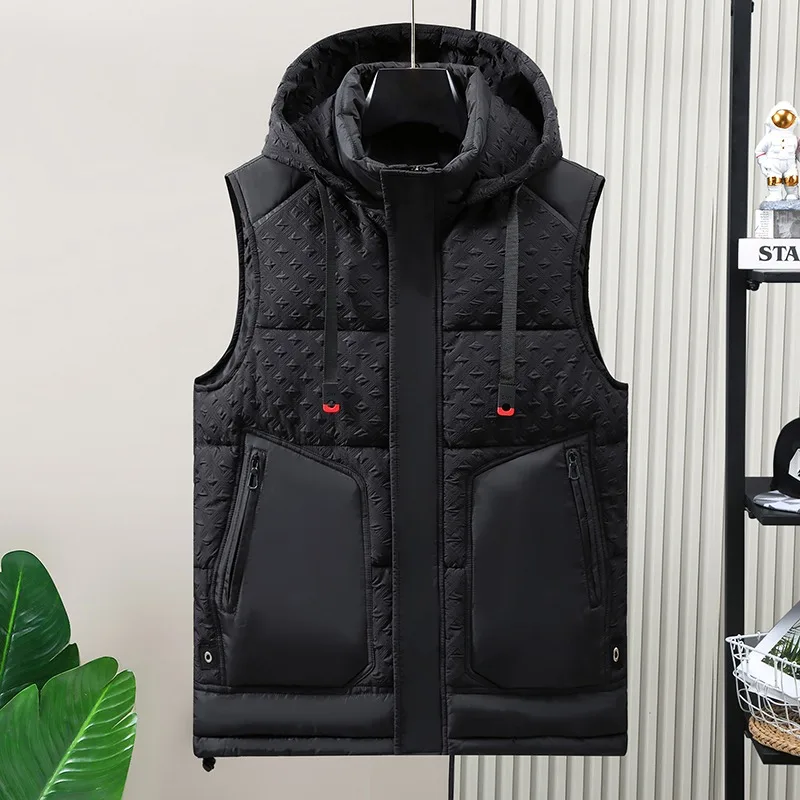 Men's Autumn and Winter Sleeveless Zipper Pocket Cardigan Vest Fashion Casual Top