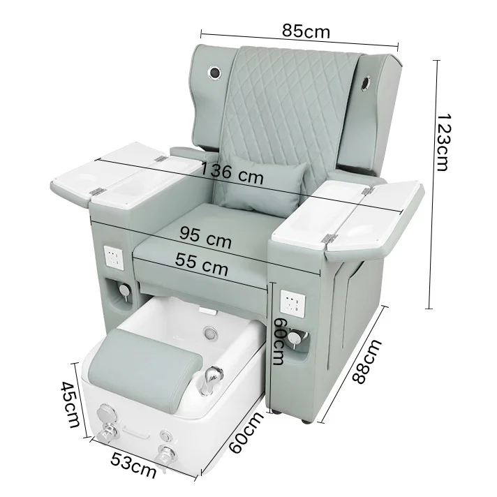 Wimper manicure bank voetstoel massage voetenbad voettherapie fauteuil