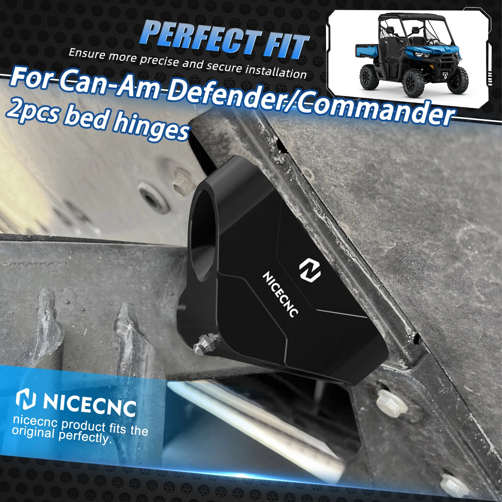 For Can-Am Commander 1000R Bed Hinges Aluminum UTV Support Pivot For Can-Am Defender HD10 Max HD8 HD5 UTV Accessories