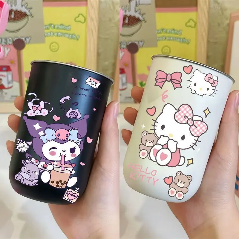 

Hello Kitty My Melody Mouthwash Cup Kawaii Travel Portable Women's and Men's Home Family Couple Stainless Steel Water Cup Gift
