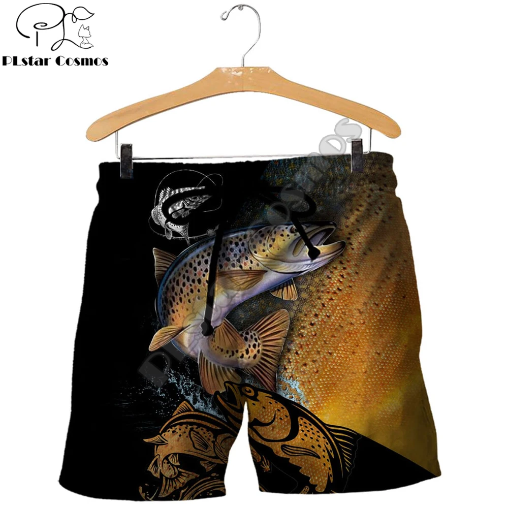 

Мужские шорты с 3D принтом Love Trout Fishing, уличная одежда унисекс, шорты, летние стильные повседневные шорты из полиэстера DK-38