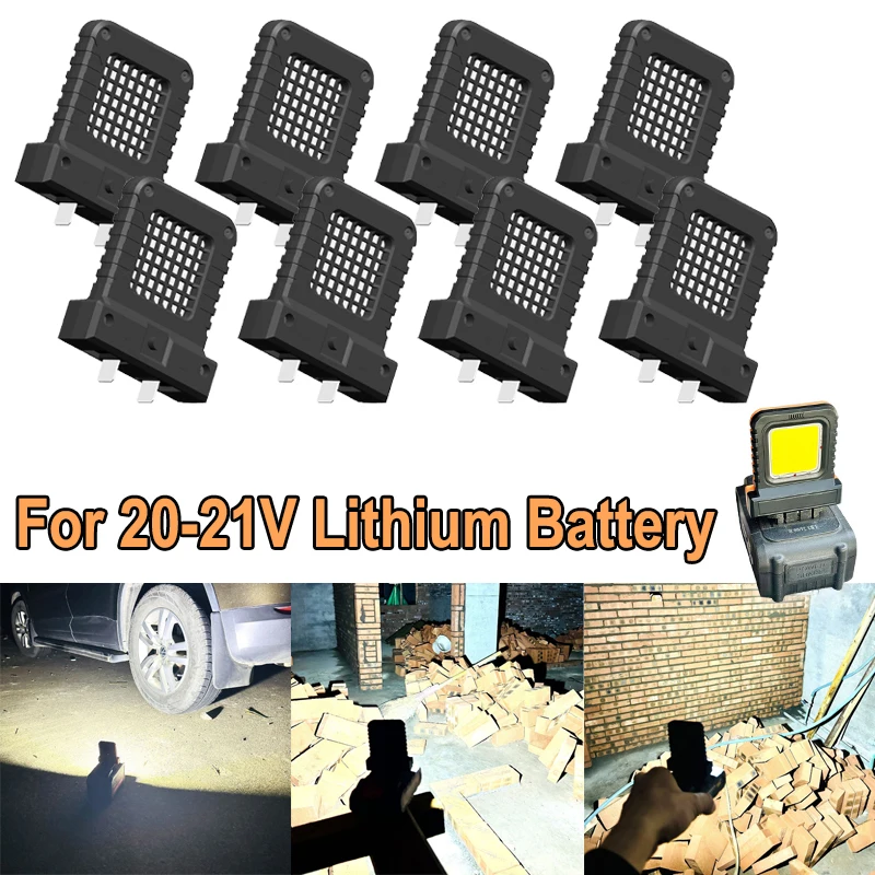 1-8PCS LED Work Lamp Lights For 20-21V Lithium Battery Case Multiple Universal  Floodlighting Outdoor Construction Long-term Use