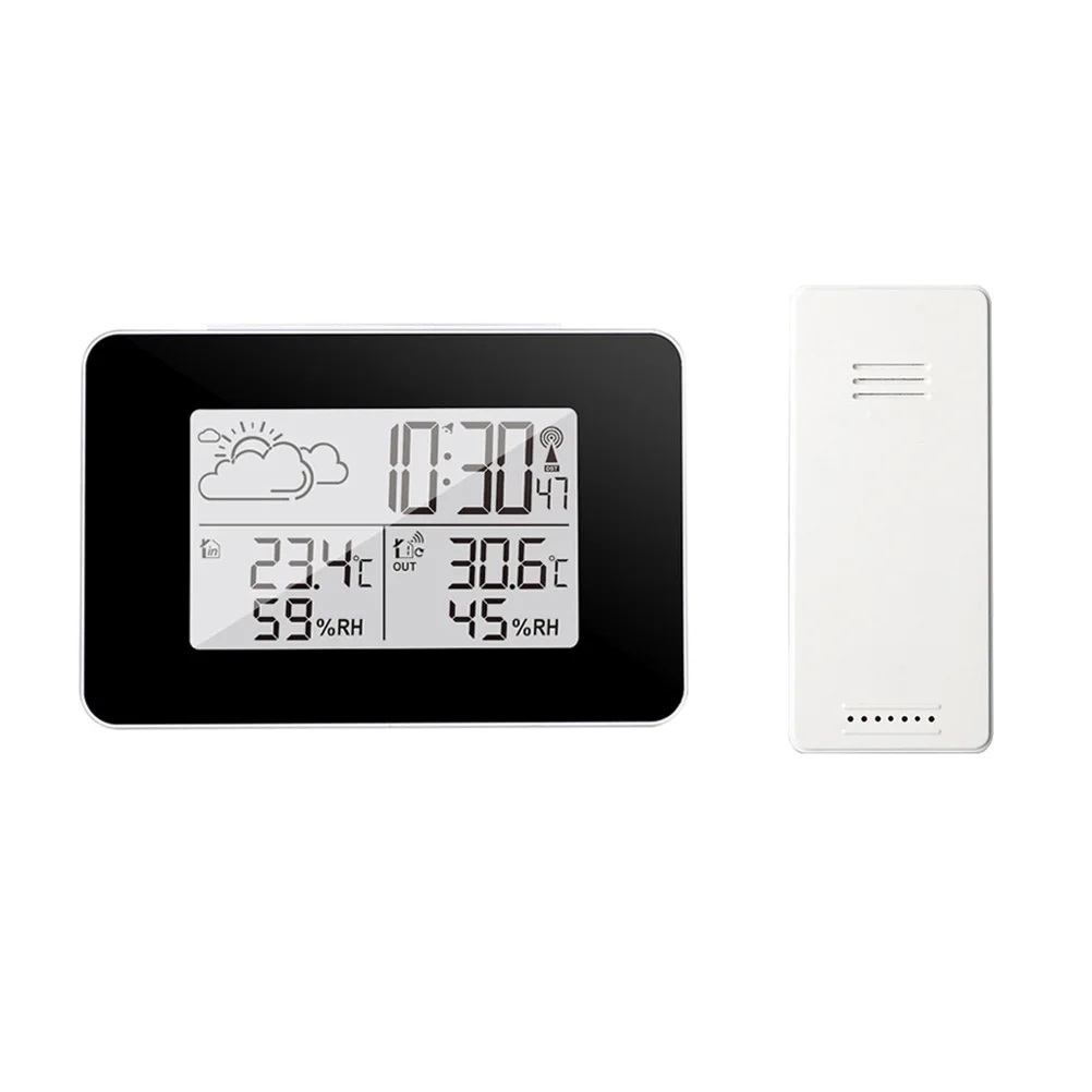 

Digital Weather Clock With Alarm Indoor Outdoor Temperature Humidity Monitor Barometric Pressure Moon Phase