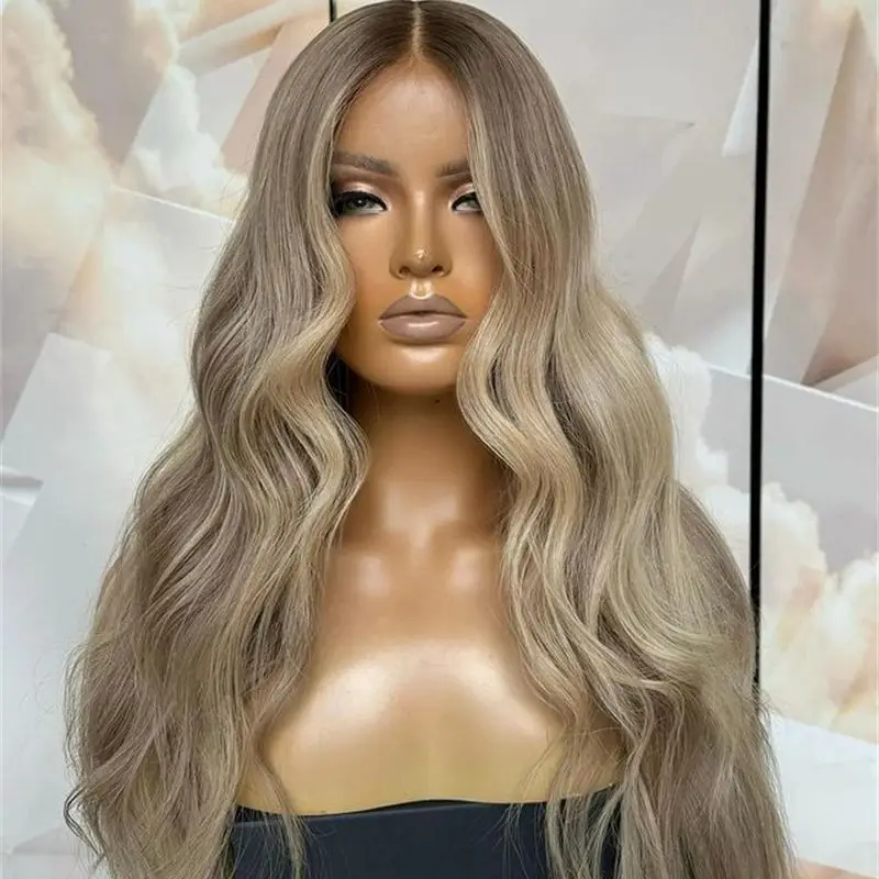 

Ombre Ash Blonde with Dark Roots Loose Wave HD Transparent Lace Front Wigs 2024 New In Style 100% Real Remy Human Hair Cosplay