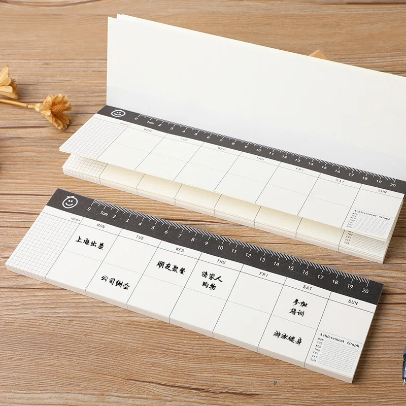 1 قطعة دليل خطة الكفاءة الأسبوعية، مذكرة، دفتر الجدول الزمني، المفكرة المكتبية، لوازم القرطاسية #1