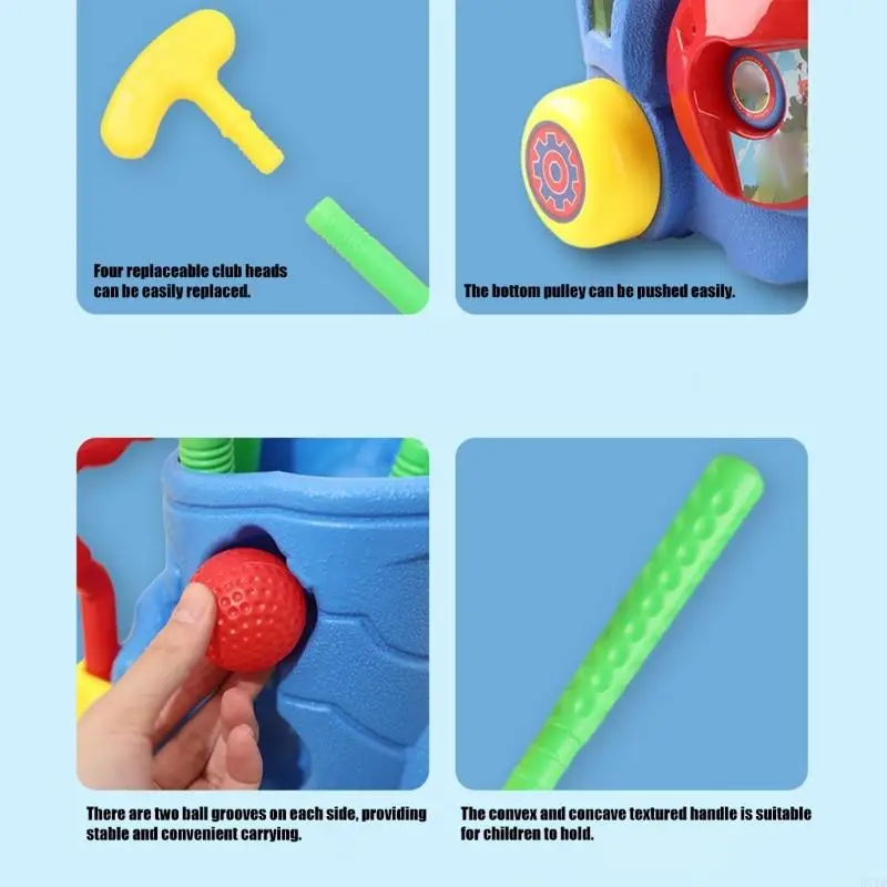 D7YD Junior Golf مجموعة مع لعبة رياضية آمنة في الهواء الطلق قابلة للسحب قابلة للسحب