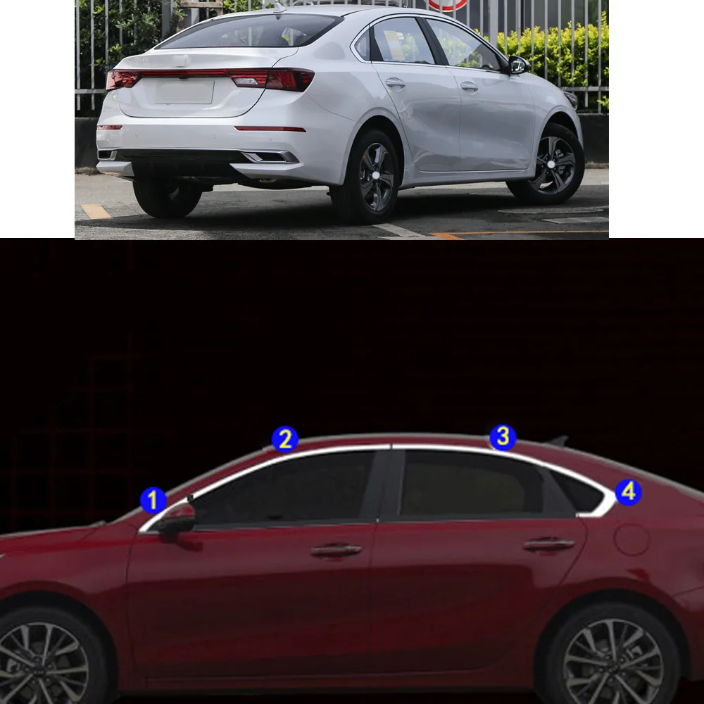 

Car Sticker Garnish Pillar Window Middle Strip Trim Frame Hoods Parts For KIA K3 2019 2020 2021