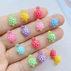 20 Pcs Cute Mini Colorful Turtle Flat Back Resin Cabochons Scrapbooking DIY Jewelry Hairpin Craft Decoration Accessorie