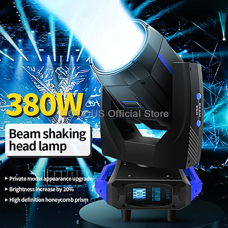 

380W Light Moving Head DJ Light Beam Light Strobe DMX Sound Activated Disco Party Pub Wedding Christmas Stage Lighting Equipment