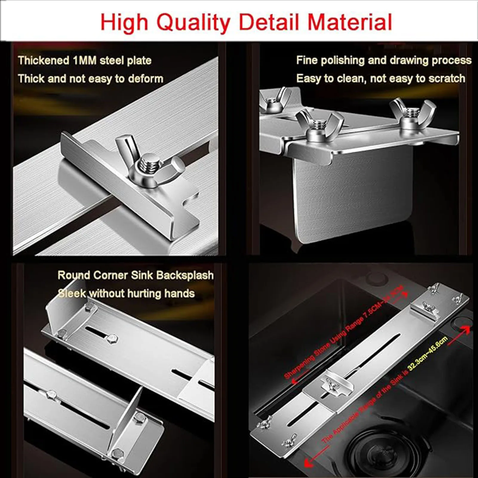 Whetstone Holder Anti-Skid Knife Sharpener Base for Kitchen Sink Stainless Steel Adjustable Fixed Grinding Tool Durable