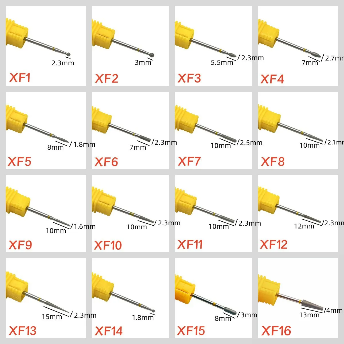 1Pcs XF Grit Size Diamond Nail Drill Bit Ultra-thin Dead Skin Nail Electric Grinder Polishing Tools For Nail Buffing And Carving