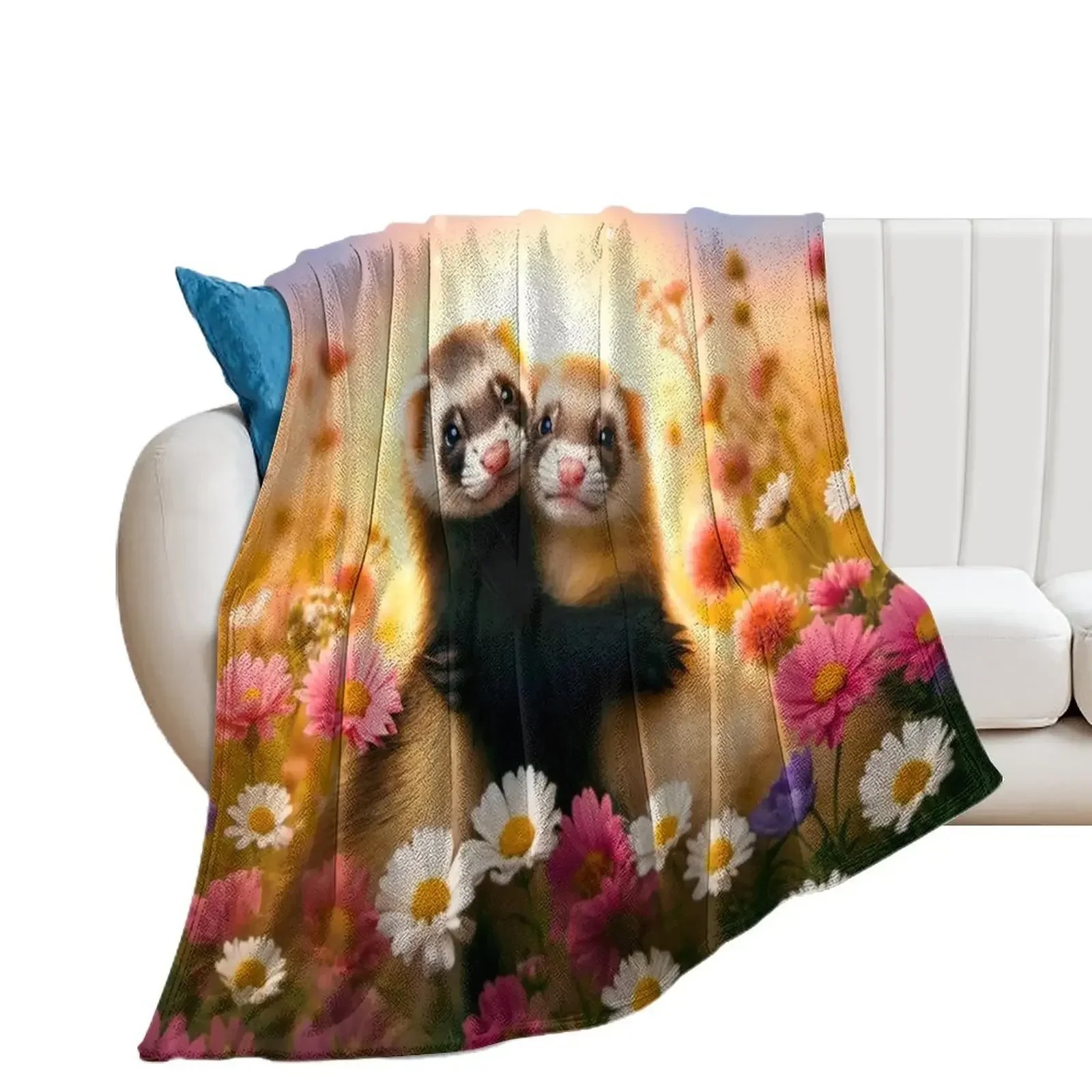 

Ferrets First Valentine's Day Throw Blanket Large blankets ands Blankets