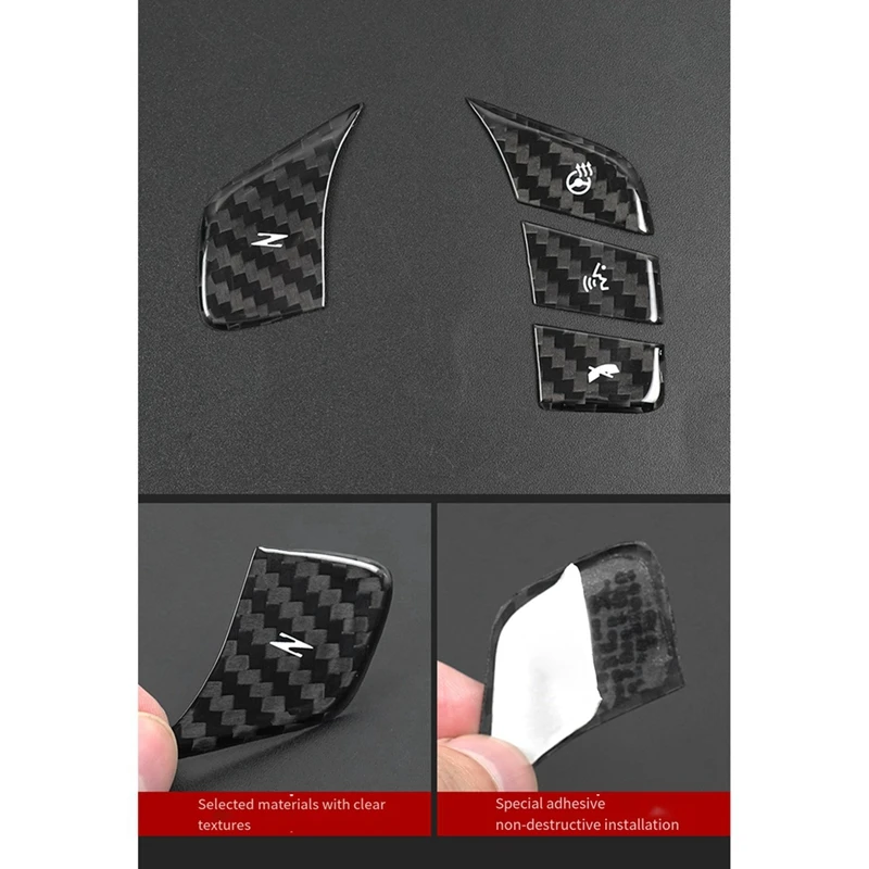 Top!-Car Carbon Fiber Steering Wheel Button Sticker Trim Cover For Chevrolet Corvette C8 2020-2023 Heated Button Decal