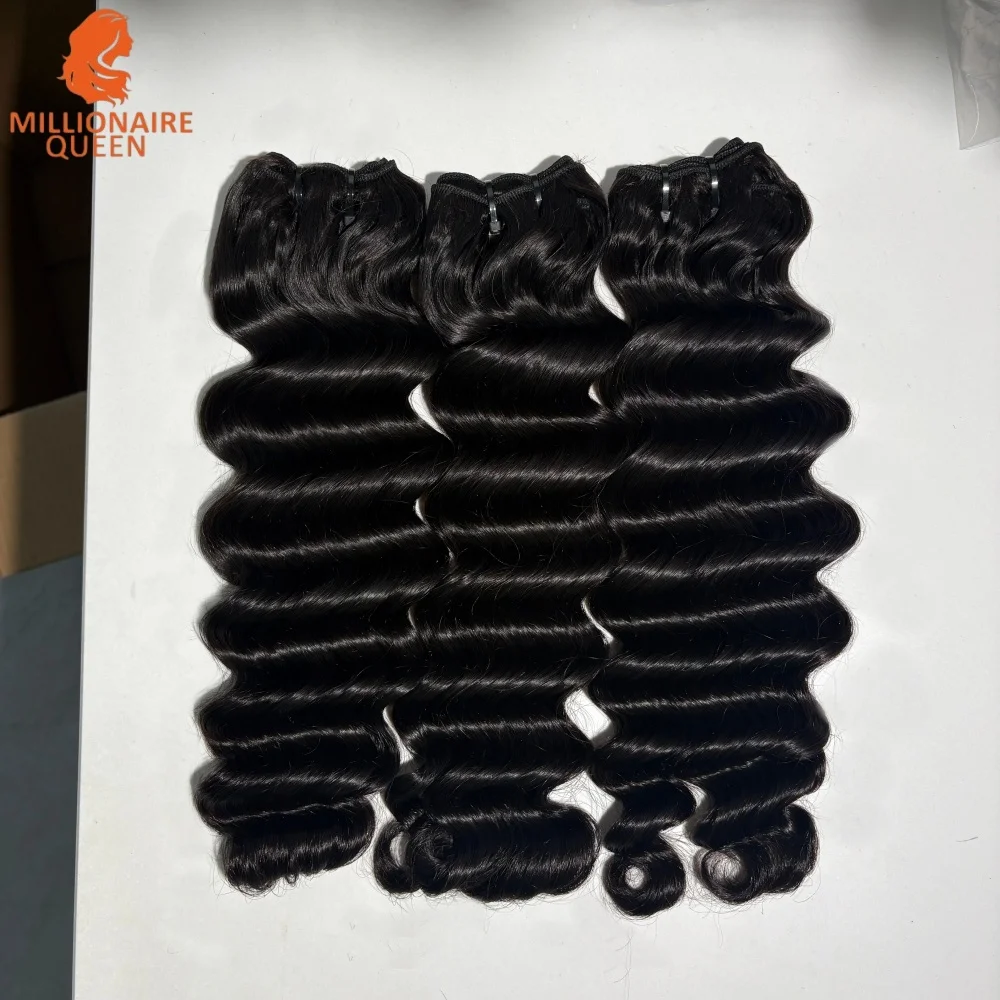 Loose Deep Wave Double Weft 100% Human Hair Curly Bundles Extensions Tissage Unprocessed Brazilian Hair 1 2 3 4 Weave