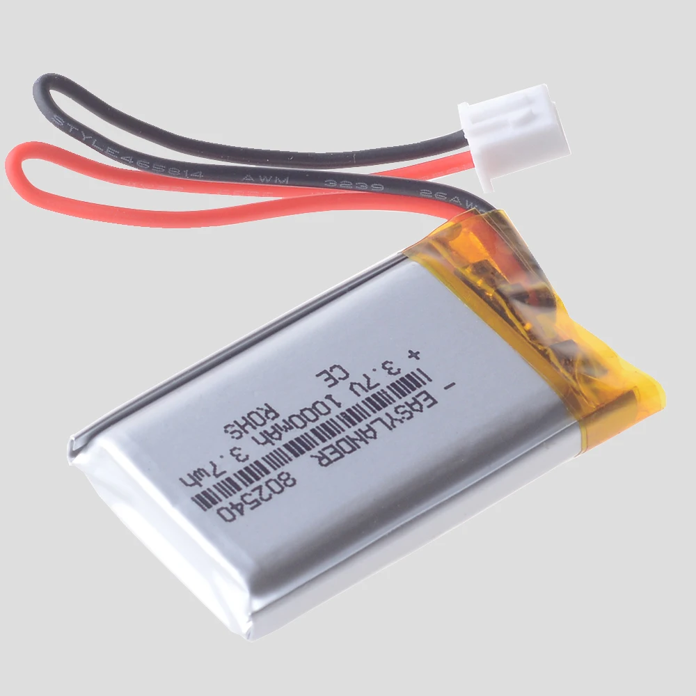 JST2.54 2Pin 802540 3,7 V 1000 mAh wiederaufladbarer Li-Polymer-Li-Ionen-Akku Lipo-Akkus