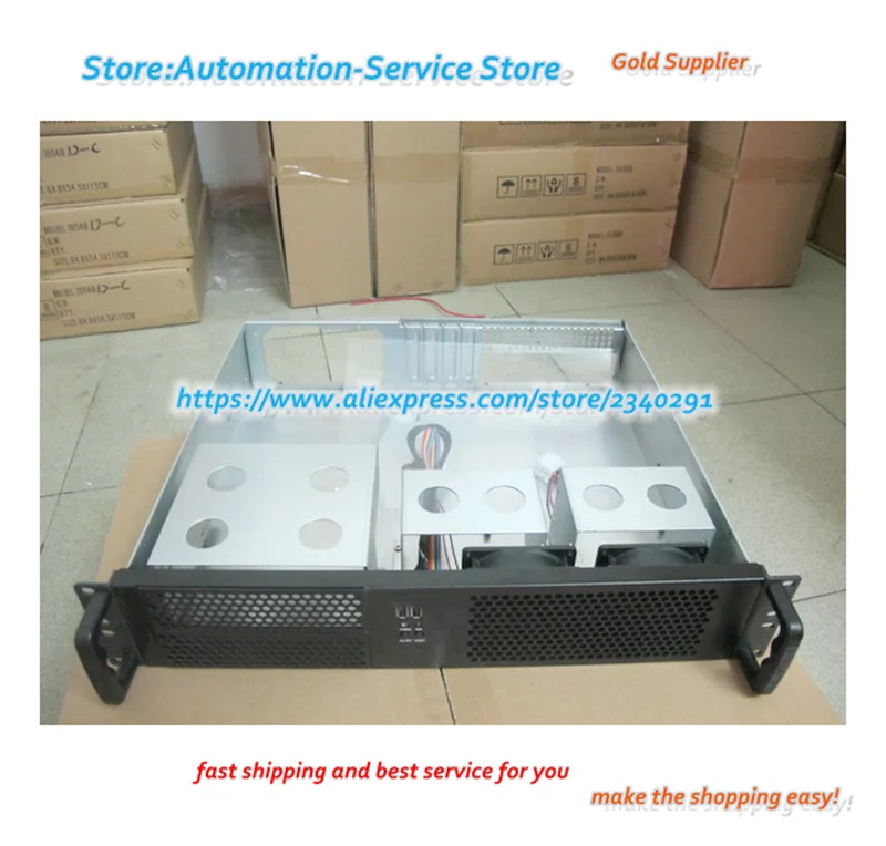 2U390 Chassi Curto 2U Servidor de Controle Industrial Firewall Chassi Industrial ATX PC Potência Profunda