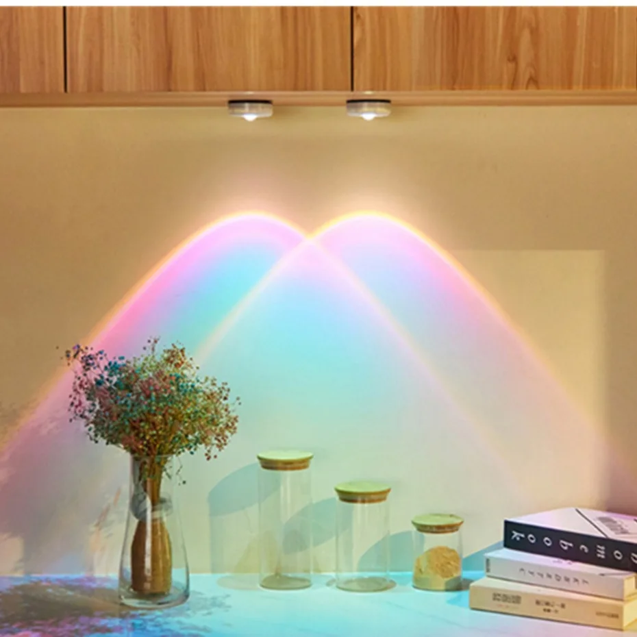 

Bedroom Decor Lights Touch Sunset Lamp Cabinet Ambient Night Light for Wall Lamps Kitchen Closet Cupboard Decoration Lightinng