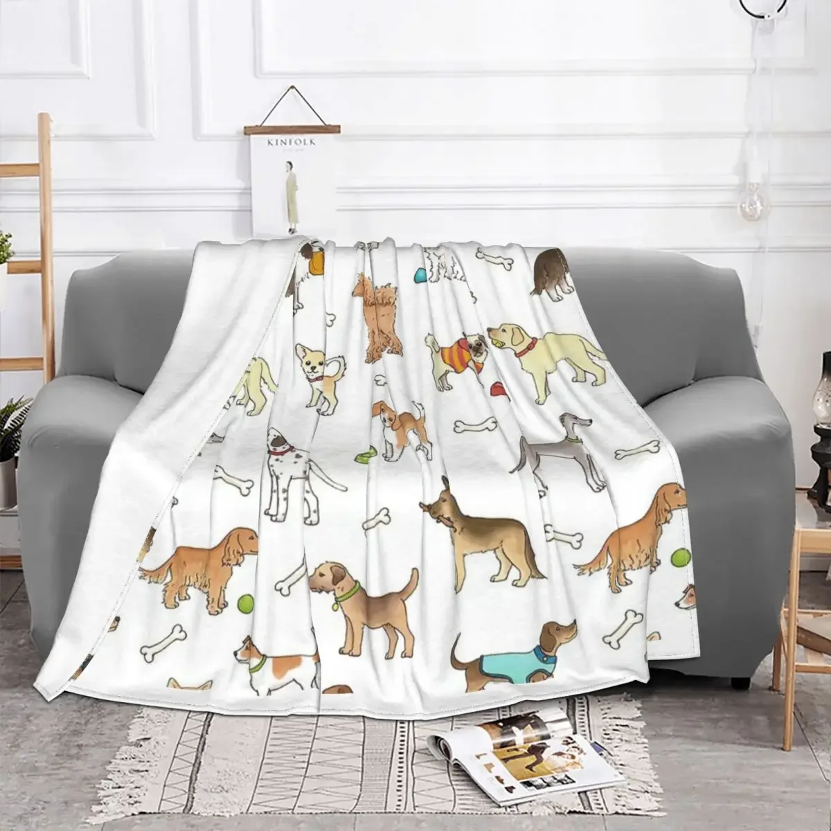 Breeds Of Dog Blanket Fleece Spring/Autumn Border Terrier Dog Lover Soft Throw Blankets for Home Outdoor Bedding Throws