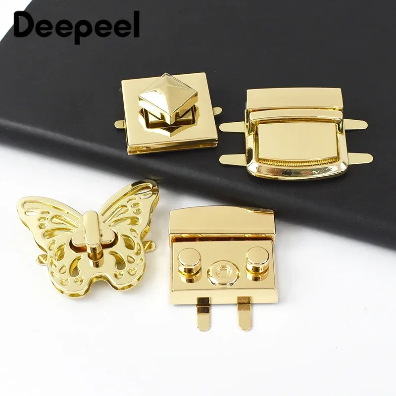 2Pcs Metal Bag Locks Turn Twist Lock Buckles Closure Clasp Handbag Wallet Decor Buckle Replacement DIY Hardware Accessories