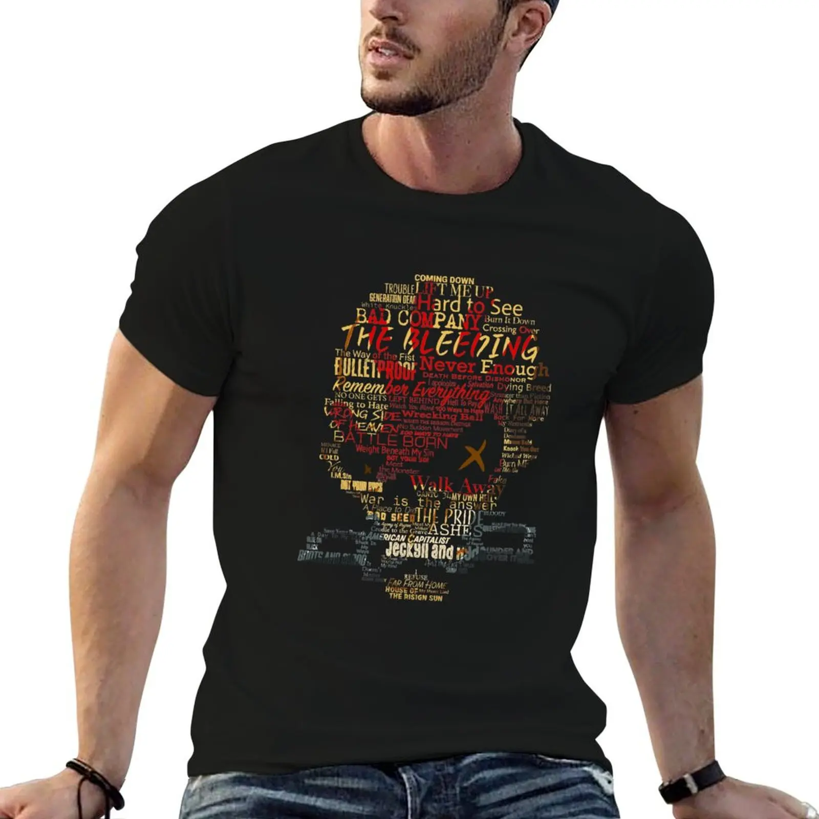 

5fdp Trypographic T-Shirt baggy shirts Blouse oversized graphic tee mens cotton t shirts