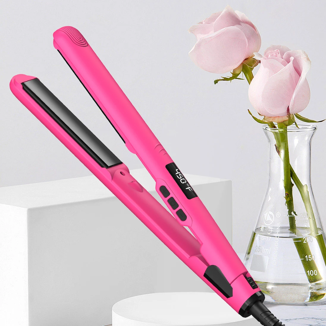 

SMET Rapid Heating Manufacturer PTC Titanium Salon Flat Irons Electric Hair Straightener