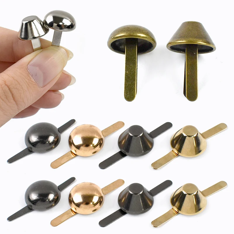

100Pcs 10-15mm Metal Buckles Bag Bottom Nails Rivet Two-legged Rivets Handbag Replace Studs Button DIY Leather Craft Accessories
