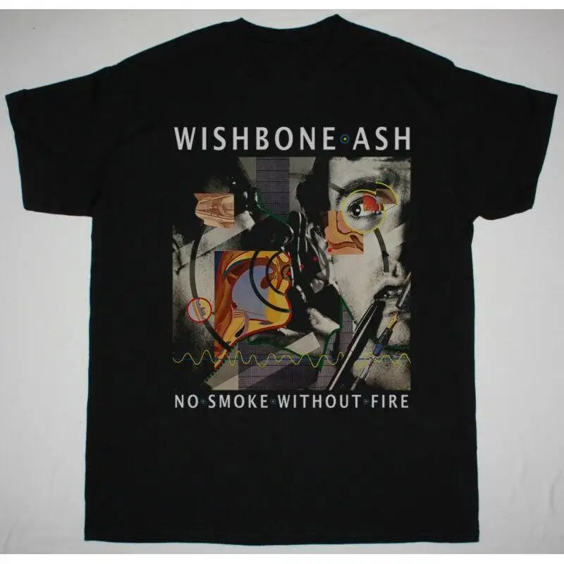 Wishbone Ash VTG no smoke without fire black T shirt 1U499