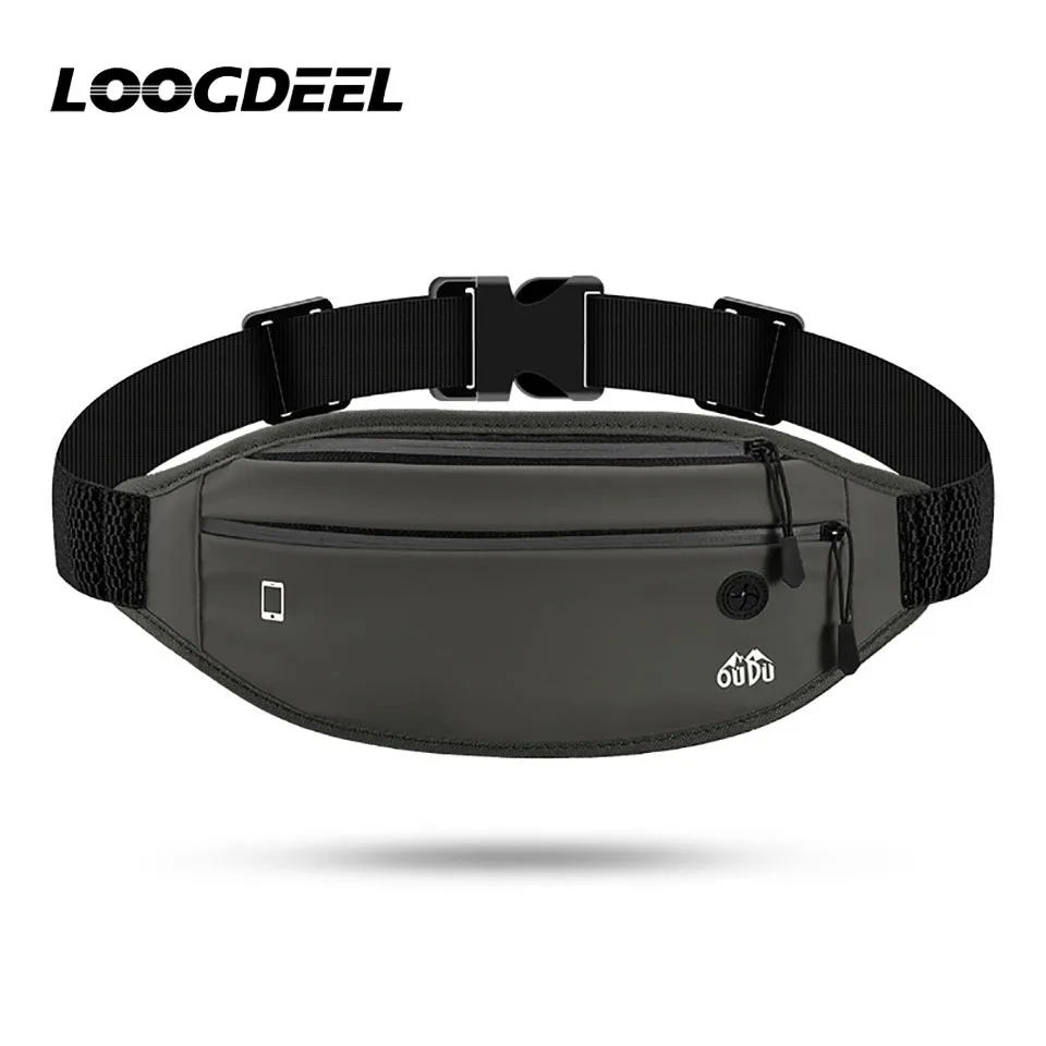 LOOGDEEL Fanny Pack Sports Mobile Phone Key Double Zipper Mini Bag Running  Hiking Outdoor Waterproof Invisible For Men Women