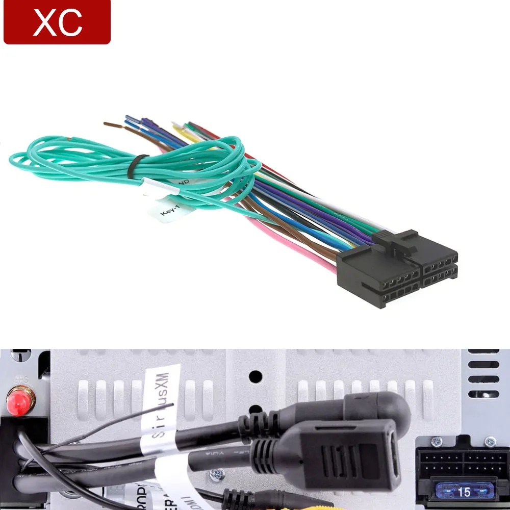 

20Pin Car Radio Rear Reverse Break Parking Camera Cable Adapter For Jensen Goodmans Ministry Sendai Soundmax etc