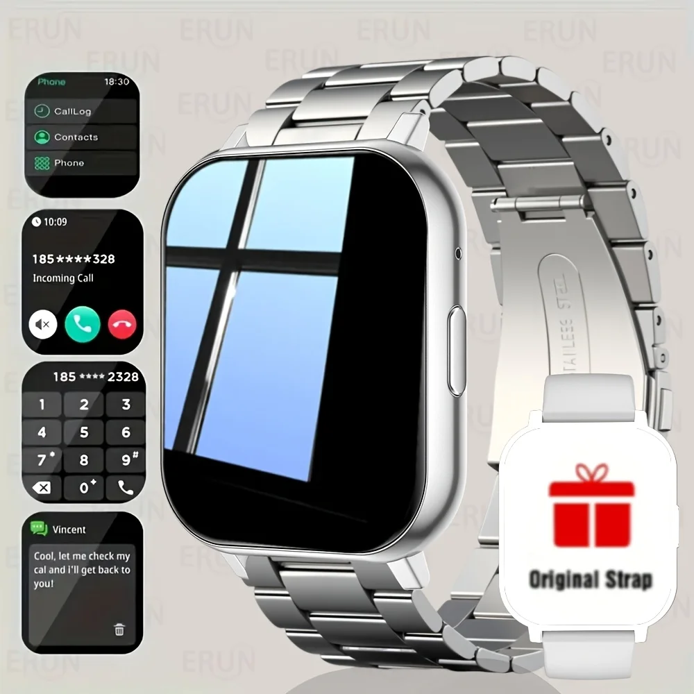 

Full Touch Smart Watch Wireless Call Sport Mode Bluetooth 4.0 Stainless Steel Strap USB Charge Remote Photo Music Control