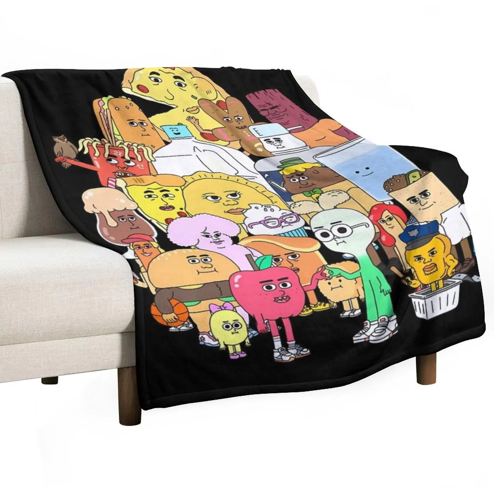 The Apple and Onion Gang Throw Blanket Vintage Flannel Fabric Thermal Shaggy Blankets