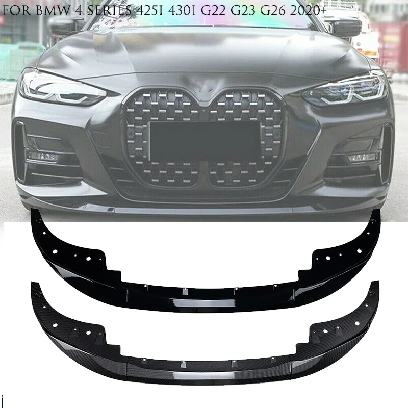 

For BMW 4 Series G22 G23 G24 G26 425i 430i 2020+ MP Car Front Bumper Spoiler Lip Splitter Body Kit Bumper Lip Chin Diffuser