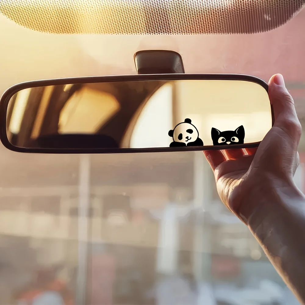 Lazy Cat Panda Waterproof Vinyl Sticker, Car Decal for Motorcycle Helmet Auto Window Interior Exterior DIY Styling Decor