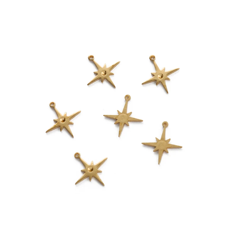 50pcs/bag Brass Star Geometry Charms Pendant For DIY Jewelry Earrings Necklaces Bracelet Crafts Handmade Making Findings