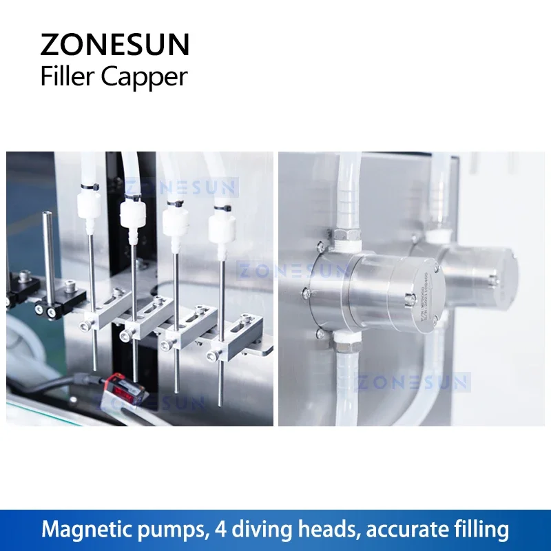 ZONESUN Monoblock Filling and Capping Machine Bottle Filler and Capper Monoblock Bottling Machine ZS-DTFC4