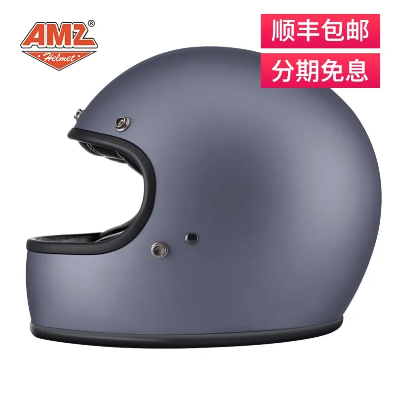 

AMZ American Lego Hat Vintage Full Helmet Men's Fiberglass Motorcycle Helmet Motorcycle Summer Female Safety Helmet