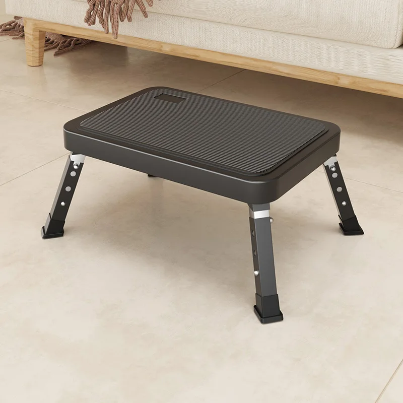 Foldable Kitchen Step Stool Non-Slip Adjustable Height Footrest for Home with Anti-Tip Design 150kg