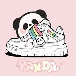 Amy and Michael 2024 New Fashion Trend Rainbow Shoes Cute Girls Students Chunky Casual Sneakers Female Women White Trainers