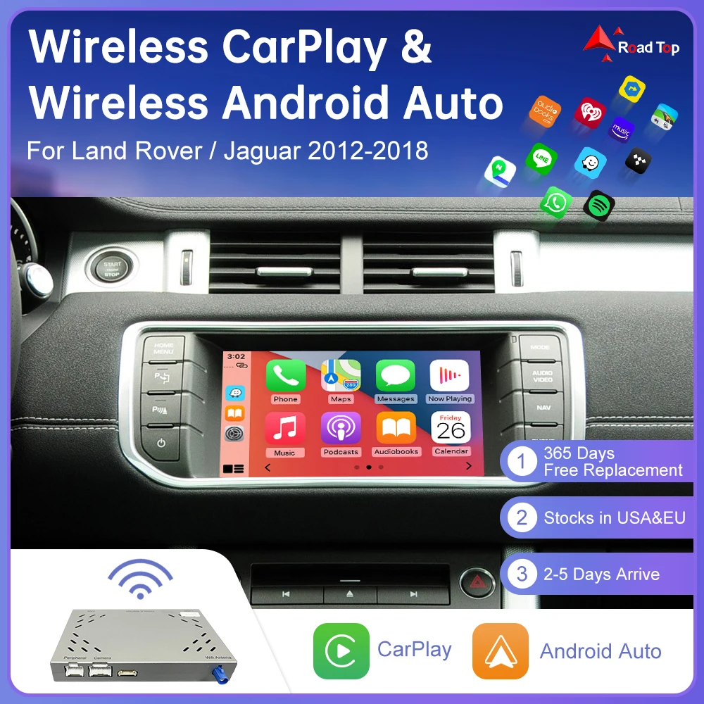 Wireless Carplay For Land Rover/Jaguar/Range Rover/Evoque/Discovery 2012-2018 Android Auto Multimedia USB Navigation Car Play